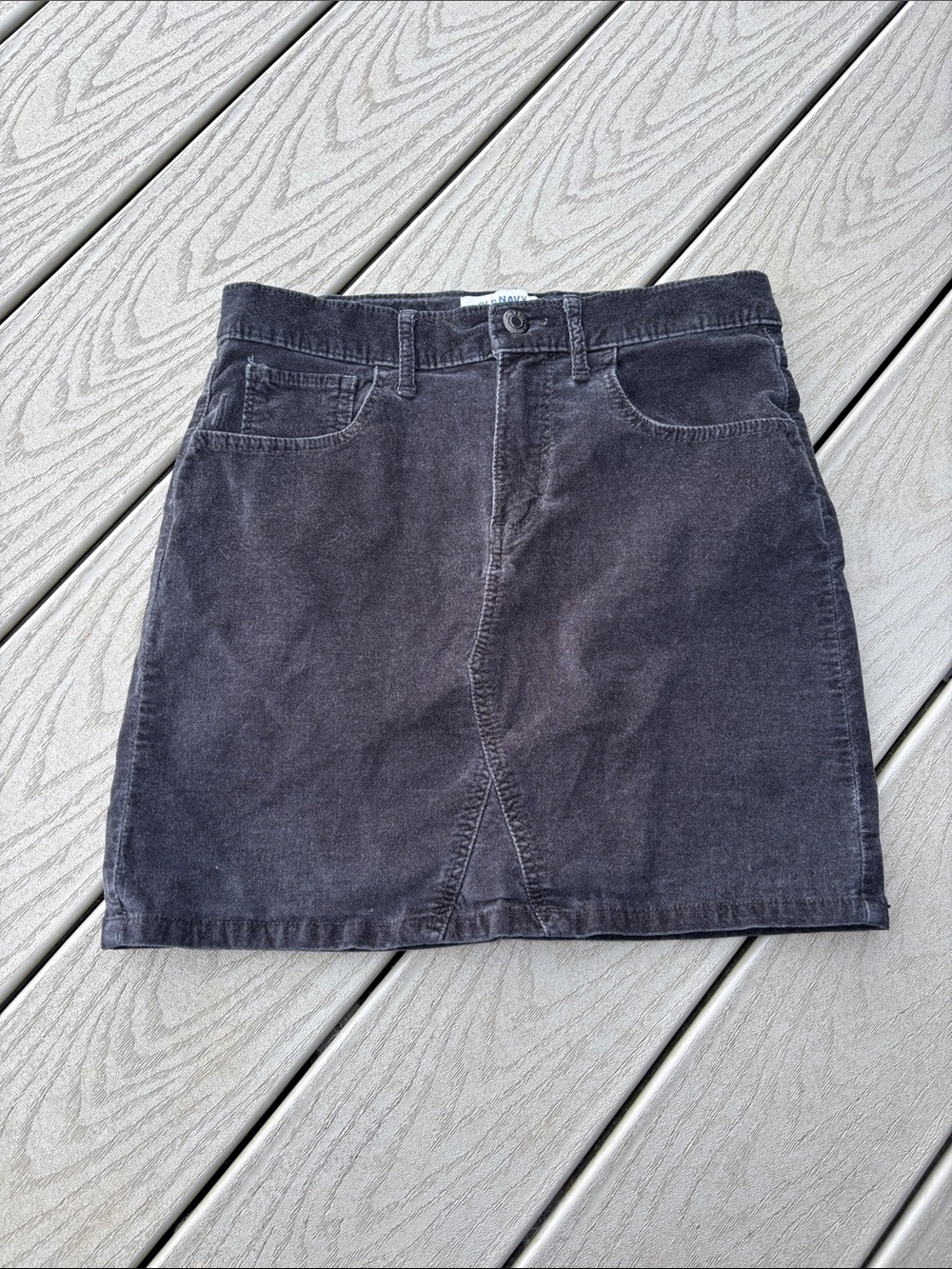 Old Navy Dark Gray Corduroy Mini Skirt